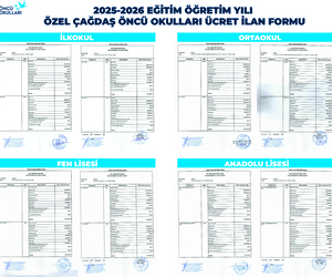 2025-2026 EĞİTİM ÖĞRETİM YILI ÜCRET DUYURUSU